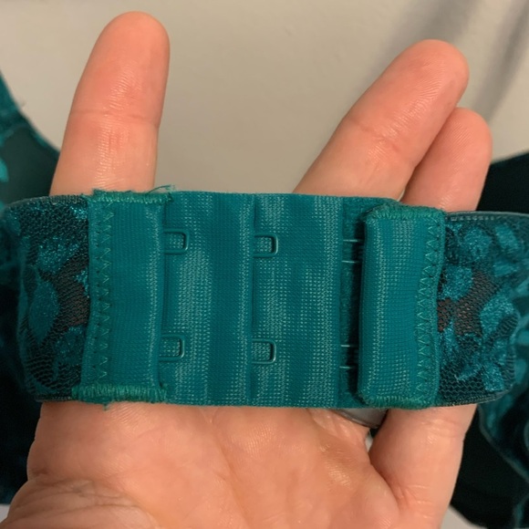 💜 Gilligan & O'Malley Green Leaf Pattern Push-Up Bra 36D - Picture 2 of 4